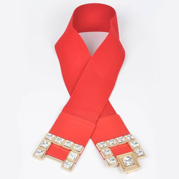 Rhinestone Buckles Plus Size Elastic Belt HB8647 main image 6